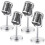 16 Pçs Adereços de Microfone Retrô Modelo Microfone Vintage Antigo Microfone de Brinquedo Microfone Decoração de Mesa de Palco, Prata 2