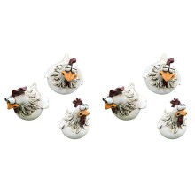 6X Chicken Sitting Fence Decor Garden Statues for Fences Rooster Statues Wall Art Yard Art Sculptures Farm Patio