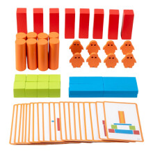 Wooden Building Blocks Set with Creative Shape Sorting for Kids Fine Motor and Learning Skills
