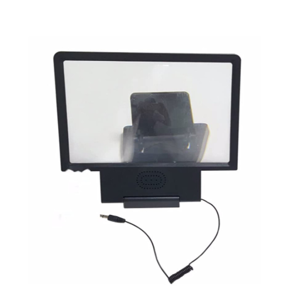 Black Phone Screen Magnifier With Speaker, 8.5 Inch Hd Folding Mobile Screen Amplifier For Videos,