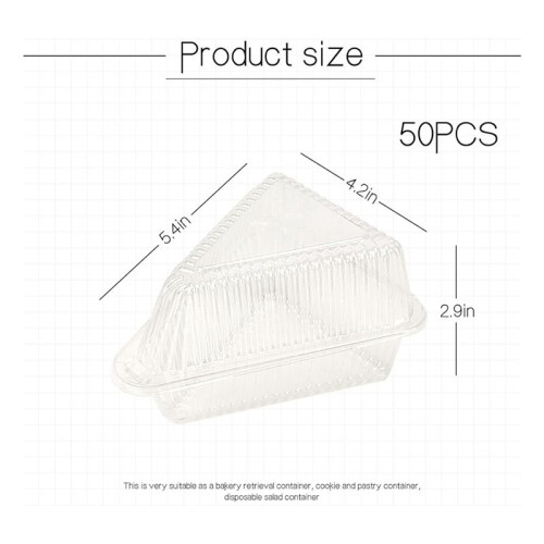 150Pcs Cake Slice Containers with Hinged Lid,Disposable Pie Slice Boxes,Individual Cheesecake Containers,Cake Carriers 2