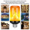 5X LED Flame Effect Light Bulb E27,Decorative Flickering Realistic Fire Lights Bulb,Festival Decoration Lamp,Black-B 4