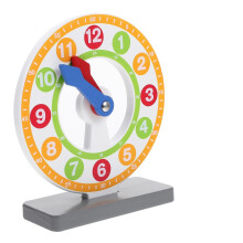 Wooden Teaching Clock for Kids Time Learning Aid with Number and Color Recognition Montessori