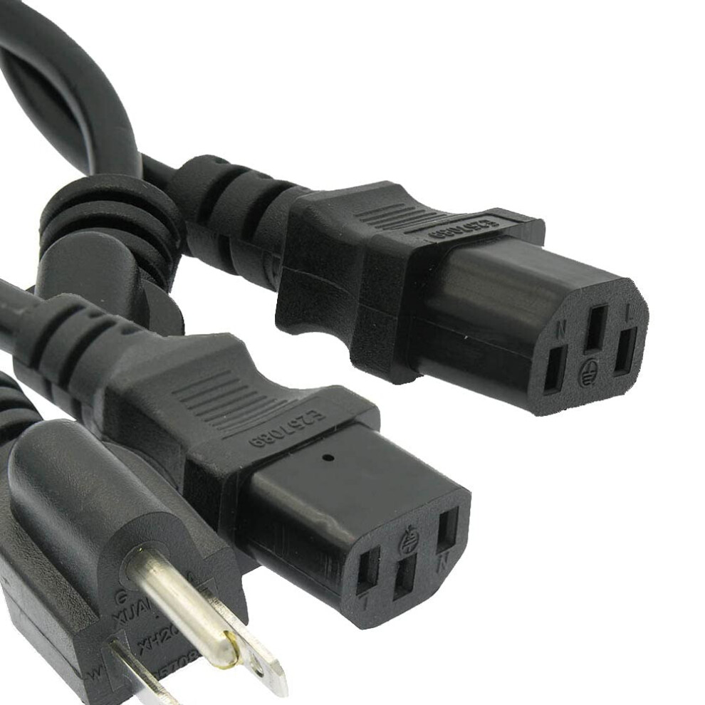 2 Pack 5Ft 3 Prong Iec C13 Power Cord Cable For Acer Al1516w Monitor Replacement 9330225827283