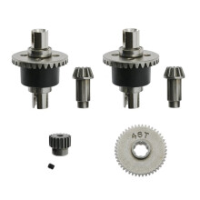 12x Juego de Engranajes y Diferencial de Metal para SCY 16101 16102 16103 16201 Pro 1/16 Piezas de Mejora de Coche RC Sin Escobillas Accesorios