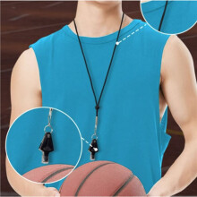 2X Sports Whistle Kit Soccer Basketball Referee Seedless Plastic Whistle Outdoot Emergency Survival Tool Black