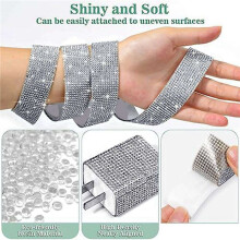 8 Rollen Selbstklebende Strassstreifen, Strassband, Strass-Diamantband zum Basteln, DIY-Strassband