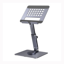 Adjustable Aluminum Tablet Stand 360 Rotation Foldable Holder for iPad for Desk Stable Gray