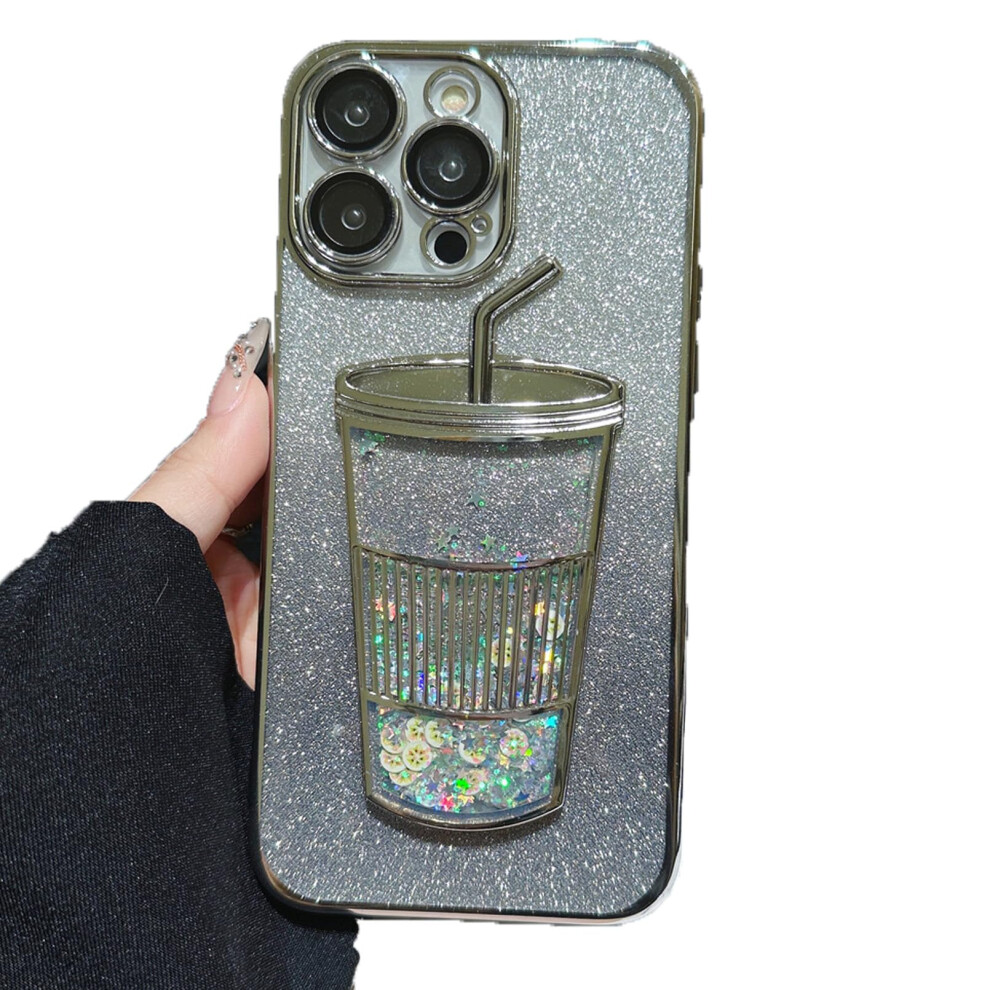 Glitter Quicksand Case With 3D Milk Tea Cup Design, Shockproof Soft Tpu Cover For Iphone 11 9330225177883