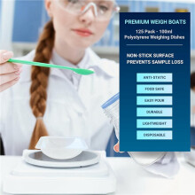 Weigh Boats 100ml Disposable Plastic Trays for Scale, Anti-Static Tray Weighing Dishes, Polystyrene Lab Dish 200pcs
