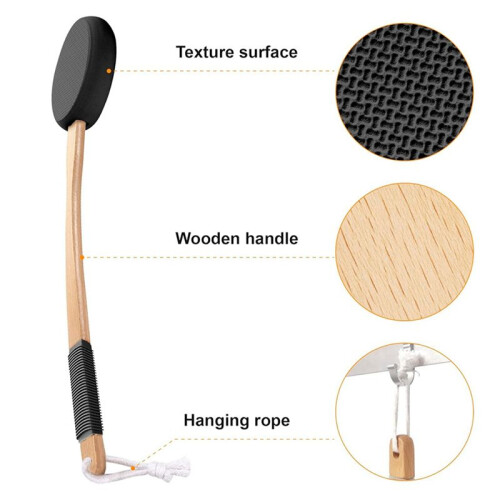 2X Back Lotion Applicator with Long Handle and 2 Replaceable Pads, Ideal for Young People and the Elderly-Black. 2