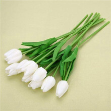 80 Pièces Séries Blanc 13.8 Pouces Fleurs de Tulipes Artificielles pour la Décoration de Fête, Décoration de Mariage