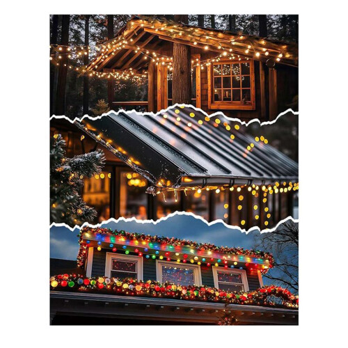 100PCS Gutter Clips for Hanging Outdoor Lights Christmas Light Clips for Outside String Lights  Gutter Clips