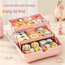 2X Storage Boxes for Children'S Hair Accessories Necklaces Headbands Hairpins and Bows Foldable Desktop Dustproof-A