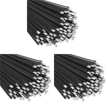 Bridas de Metal Con Cremallera, Color Negro, 300 Unidades, 11,8 Pulgadas, Acero Inoxidable 304, Bridas para Cables Recubiertas de Epoxi para