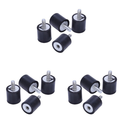12Pcs M4 Outside Inside Anti Vibration Rubber Buffer Insulator Attachment 15mmx15mm 1