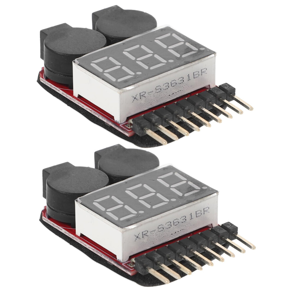 2Pcs Lipo Battery Voltage Tester With Low Voltage Buzzer Alarm For Rc Drones And Models 9771547563075