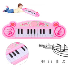 Kinders pinkes 12-Tasten Elektronisches Klavierspielzeug, 34cm