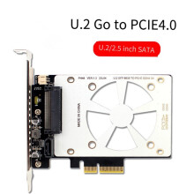 2X U.2 SSD to PCIE4.0 Riser Card PCI Express 4.0 X4 X8 X16 SFF-8639 Expansion Card for Windows8/10/Linux