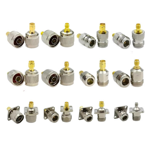 N to SMA Flange Mount Adapter L16 RF Coaxial Connector 4Hole Panel Secure Stable Conversion 1