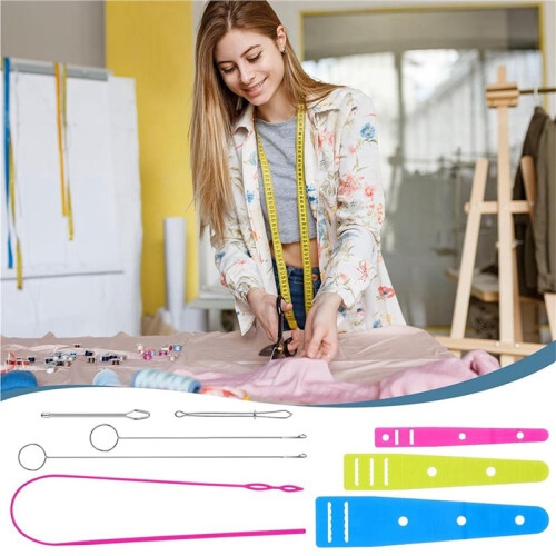 16 Pcs Flexible Drawstring Threader Tool Set Sewing Loop Turner for Jackets, Coats, Pants, Hoodies & Sweaters 2