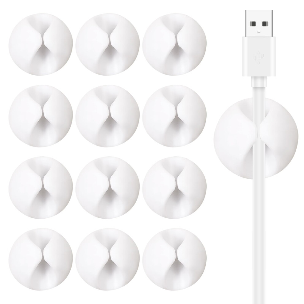 12 Pack Cable Organizer Cord Clips Â Adhesive Wire Holders For Desk, Home, Office, Car Â White 9771547563112