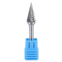 10X Fresa nel Carburo di Tungsteno un Forma di Cono un Punta un Doppio Taglio Lima per Frese Rotanti 70X12 mm con Diametro del Gambo da 1/4 di Pollice