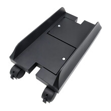 Adjustable PC Tower Stand with Locking Wheels, Black Metal CPU Holder for Desktop Computer Mobility