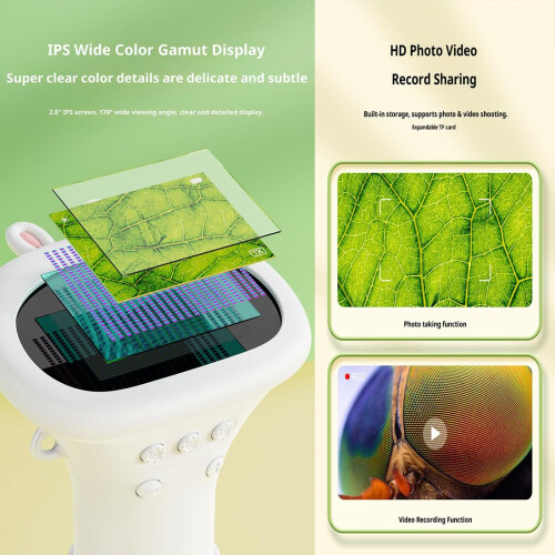 Digital Microscope for Kids with 2' HD IPS Screen 1000X Magnification USB PC Connectivity Yellow 2