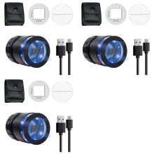 3Stück Lupe 10x, Wiederaufladbare Juwelierlupe mit LED-Licht und Skala, Lupe mit Einstellbarer Brennweite