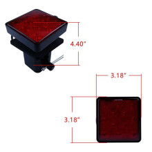 2X Rouge 15 LED 2 Pouces Remorque Camion Attelage Remorque Remorquage Récepteur Couvercle Lumière de Frein avec Pin 12V