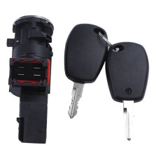 2X Cylindre de Serrure D'Allumage et 4 Clés pour Clio Dacia Logan Sandero 806016505R 80601-6505R