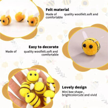 150PCS Bee Pompom Hair Polyester Child Headdress Wedding Figurines DIY Handmade Material Hat Clothing Decor