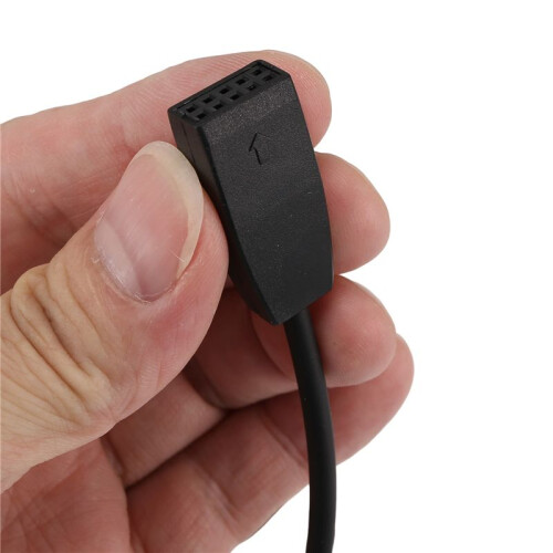 High Quality Black 10 Pin 3.5 mm Jack socket Car USB AUX IN Adapter Cable For  E39 E53 BM54 X5 E46