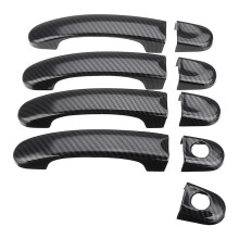 18 Piezas Cubiertas de Manijas de la Puerta Cromadas ABS para TRANSPORTER T5 T6 CADDY VAN 2003-2015 Estilo de Fibra de Carbono
