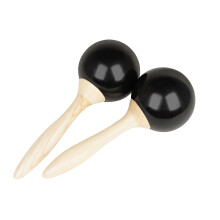Paar Holzkörper-Maracas Rhythmusinstrumente – 24x9x9cm, Schwarz & Buche