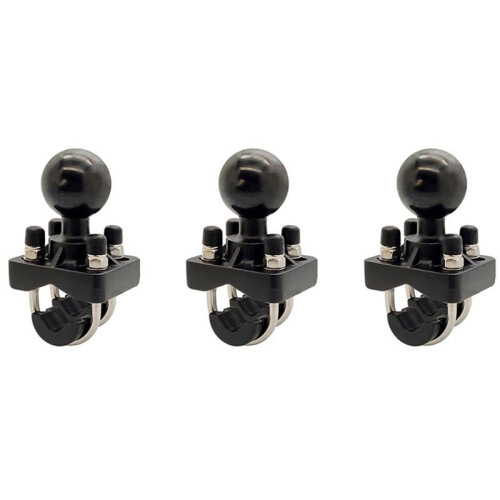 3X Base de Montagem em Trilho de Guiador para Motocicleta com Parafuso Duplo em U com Esfera de 1,5 Polegadas para Câmera  para  para