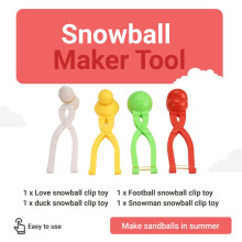 4 Pcs Snowball Maker Toys Snow Toy Kit Snowball Maker Clip Spherical Duck Snowman Heart Snowball Maker Snow Clip