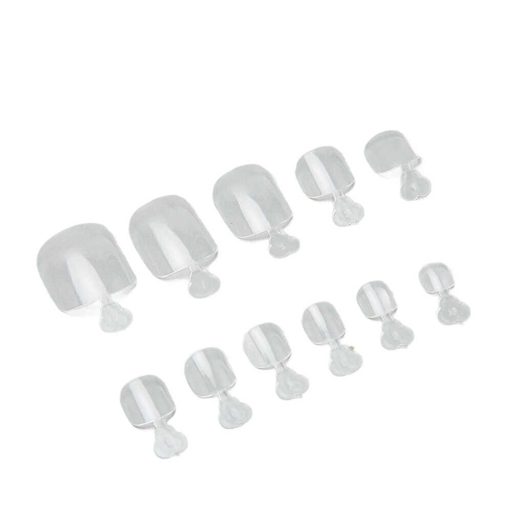 550pcs False Toenail Tips Full Cover Clear Artificial Ultrathin Multi Size Breathable Toe Nail Tips with Storage Box