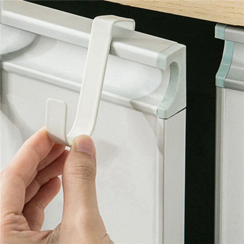 4X Multi-Purpose Hooks Kitchen Cabinet Door Back Hook Hanging Rack Clothes Coat Hat Towel Hanger Storage Hook White 2
