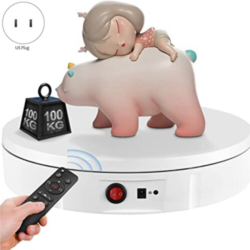 2X Automatic Electric Turntable, Rotating Jewelry Stand Rechargeable Rotating Display Stand US Plug 2