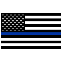 Thin Blue Line Decal 3x5 Durable Vinyl Police Support Sticker for Car Truck Window Bumper
