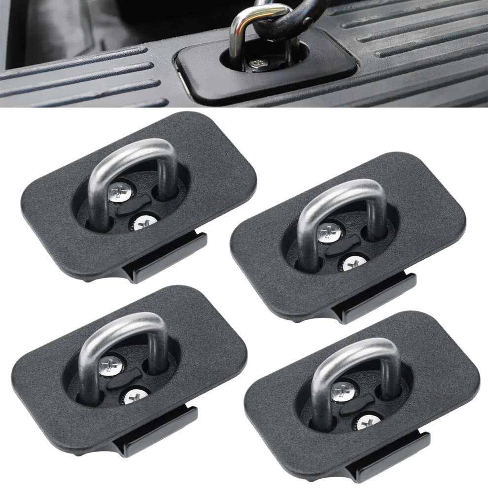 Retractable Truck Bed Tie Down Anchors 4 Pack For Ford F150 F250 F350, Heavy Duty Nodrill Secure Cargo Hooks 9330225988571