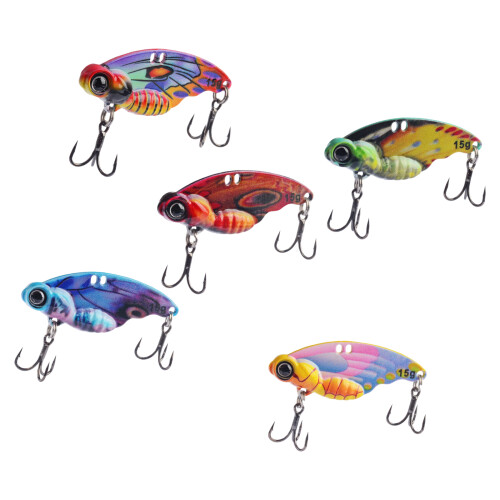 5 Stücke Metall Spinner Angeln Harte Köder VIB Vibration Löffel