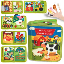 Toddler Busy Board Montessori Farm Busy Book with 19 Interactive Activities Sensory Toy Ages 14