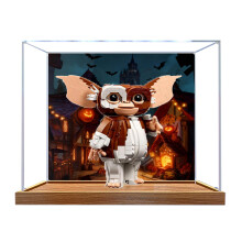 Acrylic Display Case Compatible with  21361 Gremlins Gizmo, Dustproof Woodback Box with 360 Clear View