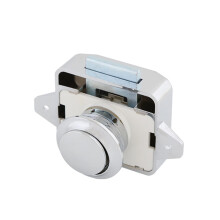 10pcs Chrome Silver Cabinet Push Button Lock Set for RV Camper Drawer Latch 26mm Easy Install