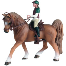 Horse Figurines with Riders, Realistic Plastic Toy Horses with Removable Saddle for Kids