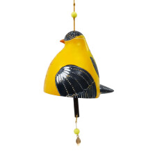 Bird Song Bell Garden Decoration Wind Chime Pendant Animal Decor Yard Artistic Painted Resin Bird Wind Chimes D