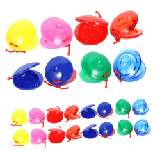 24pcs Plastic Finger Castanets for Kids Clear Rhythmic Sound Bright Colors Early Music Education
